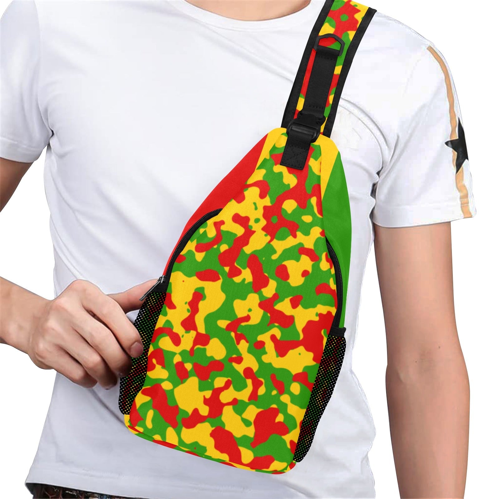 Rasta Flag Camo Casual Chest Bag - Conscious Apparel Store