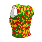 Rasta Flag Camo Crop Top - Conscious Apparel Store
