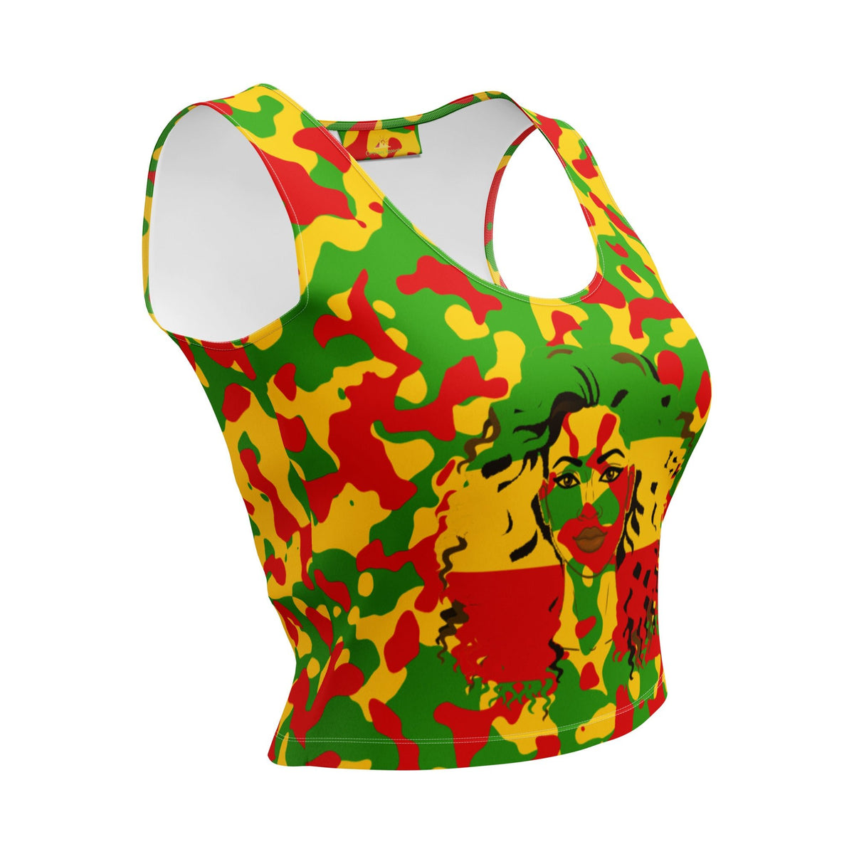 Rasta Flag Camo Crop Top - Conscious Apparel Store