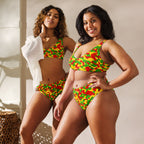 Rasta Flag Camo high-waisted bikini - Conscious Apparel Store