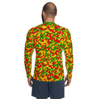 Rasta Flag Camo Men's Rash Guard - Conscious Apparel Store