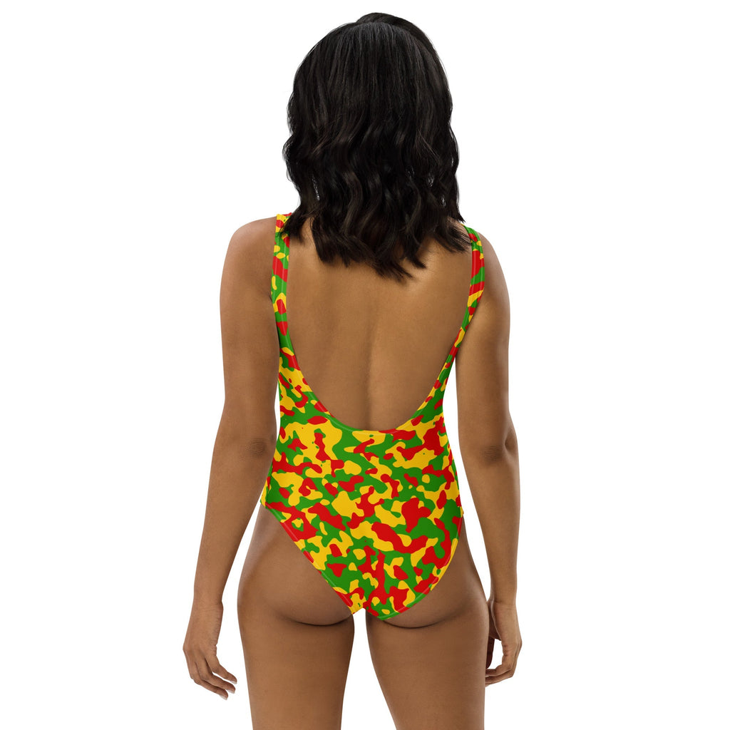 Rasta Flag Camo One-Piece Swimsuit - Conscious Apparel Store