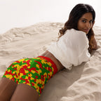 Rasta Flag Camo (Red) Yoga Shorts - Conscious Apparel Store