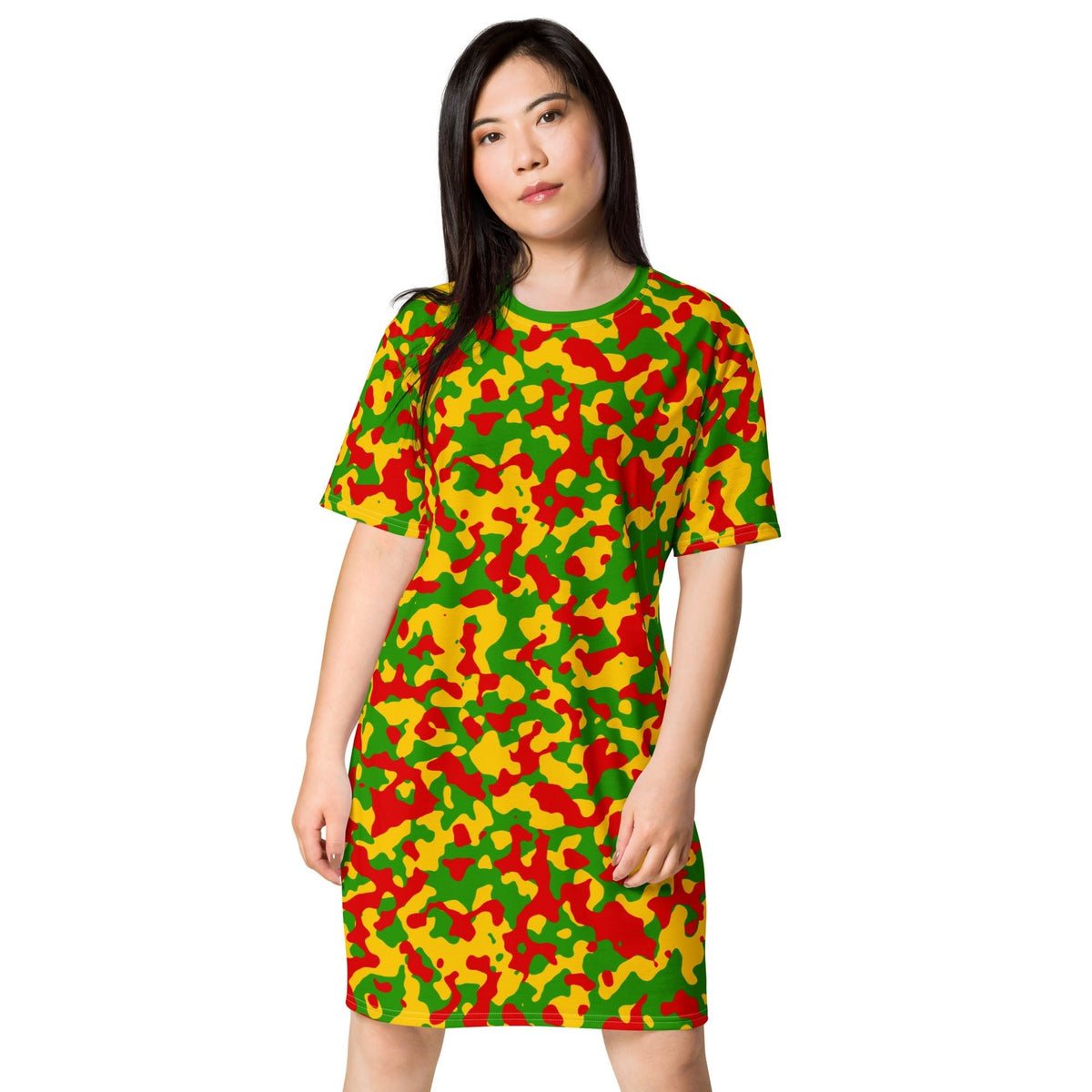 Rasta Flag Camo T-shirt dress - Conscious Apparel Store