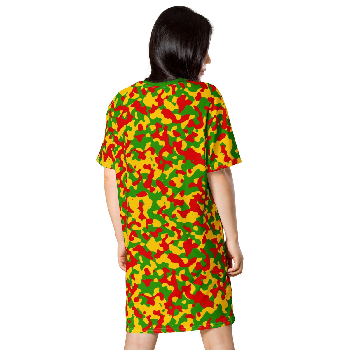 Rasta Flag Camo T-shirt dress - Conscious Apparel Store