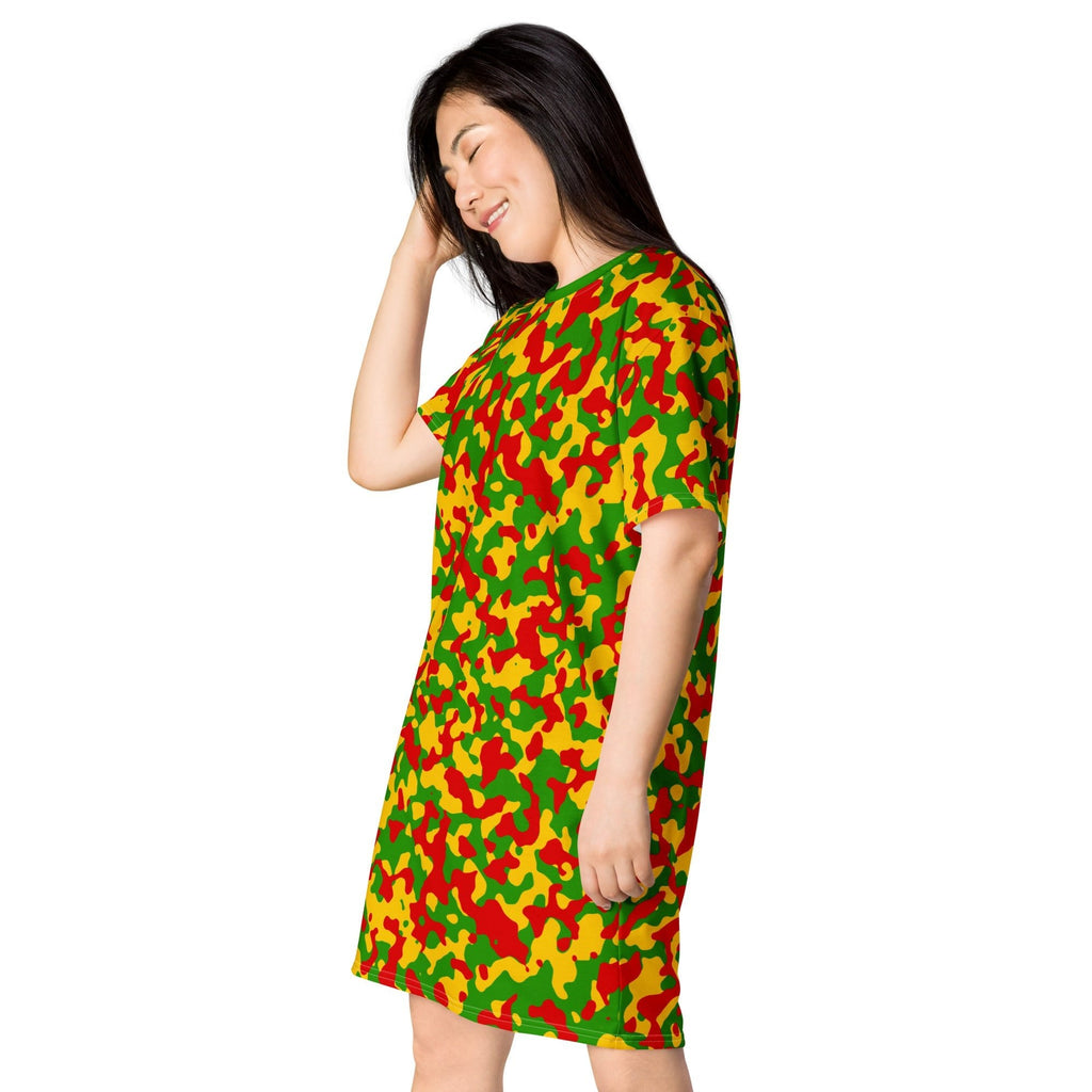 Rasta Flag Camo T-shirt dress - Conscious Apparel Store
