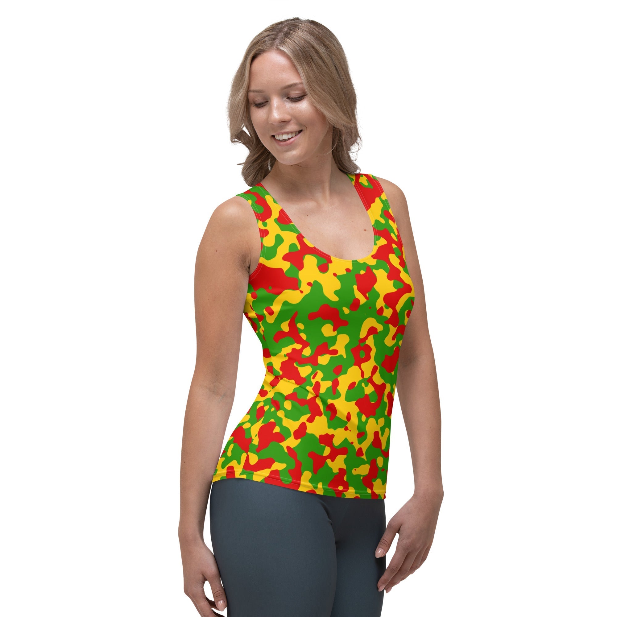 Rasta Flag Camo Women's Tank Top - Conscious Apparel Store