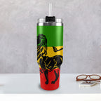 Rasta Flag Lion 40oz Tumbler with Black Handle - Conscious Apparel Store