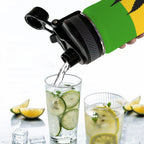 Rasta Leaf Flag Insulated Water Bottle with Dual - Use Lid (18oz) - Conscious Apparel Store