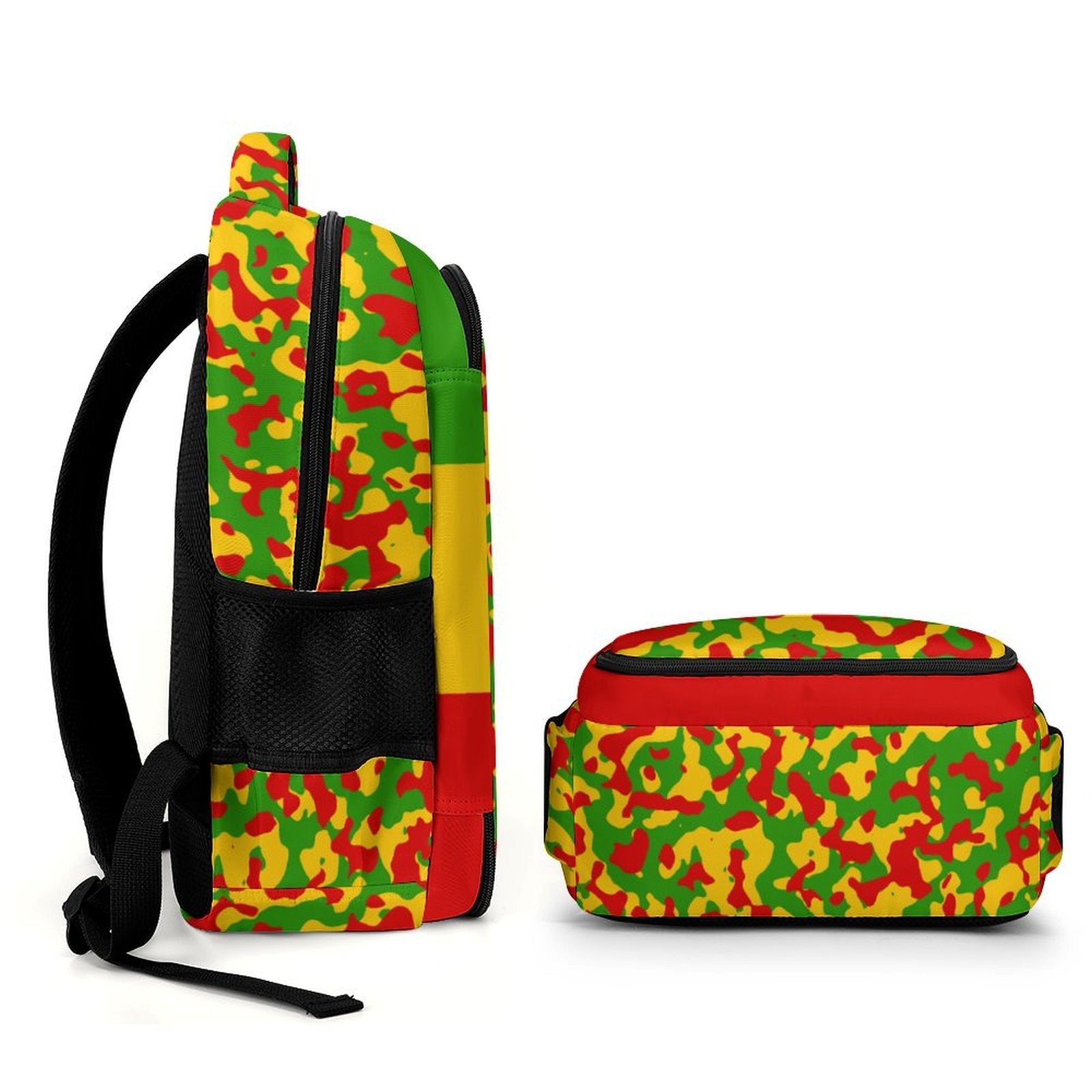 Rastafarian Flag Camo Casual Backpack - Conscious Apparel Store