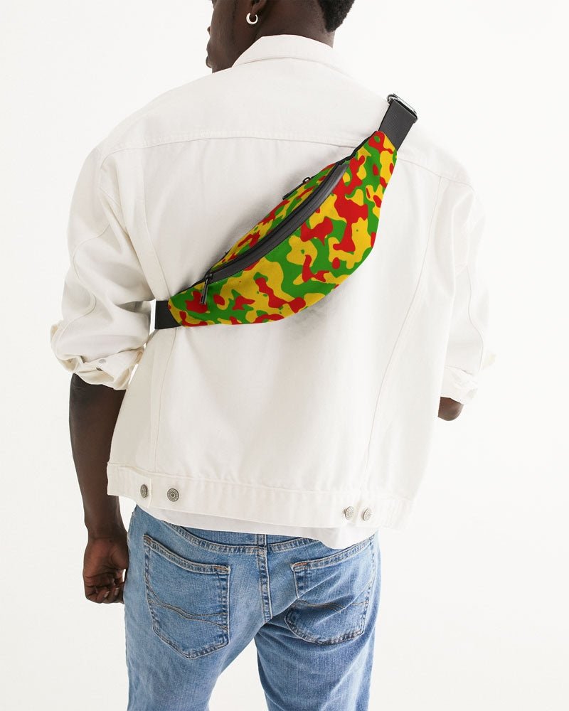 Rastafarian Flag Camo Crossbody Sling Bag - Conscious Apparel Store