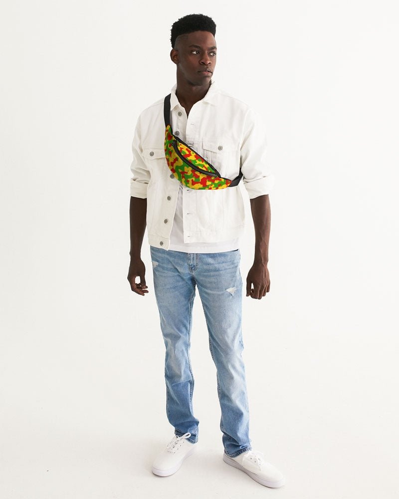 Rastafarian Flag Camo Crossbody Sling Bag - Conscious Apparel Store