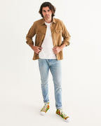 Rastafarian Flag Camo Men's Hightop Canvas Shoe - Conscious Apparel Store