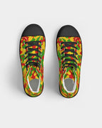 Rastafarian Flag Camo Men's Hightop Canvas Shoe - Black - Conscious Apparel Store