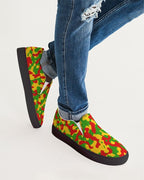 Rastafarian Flag Camo Men's Slip-On Canvas Shoe - Black - Conscious Apparel Store