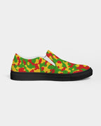 Rastafarian Flag Camo Men's Slip-On Canvas Shoe - Black - Conscious Apparel Store