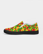 Rastafarian Flag Camo Men's Slip-On Canvas Shoe - Black - Conscious Apparel Store
