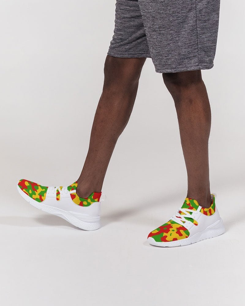 Rastafarian Flag Camo Men's Two-Tone Sneaker - Conscious Apparel Store