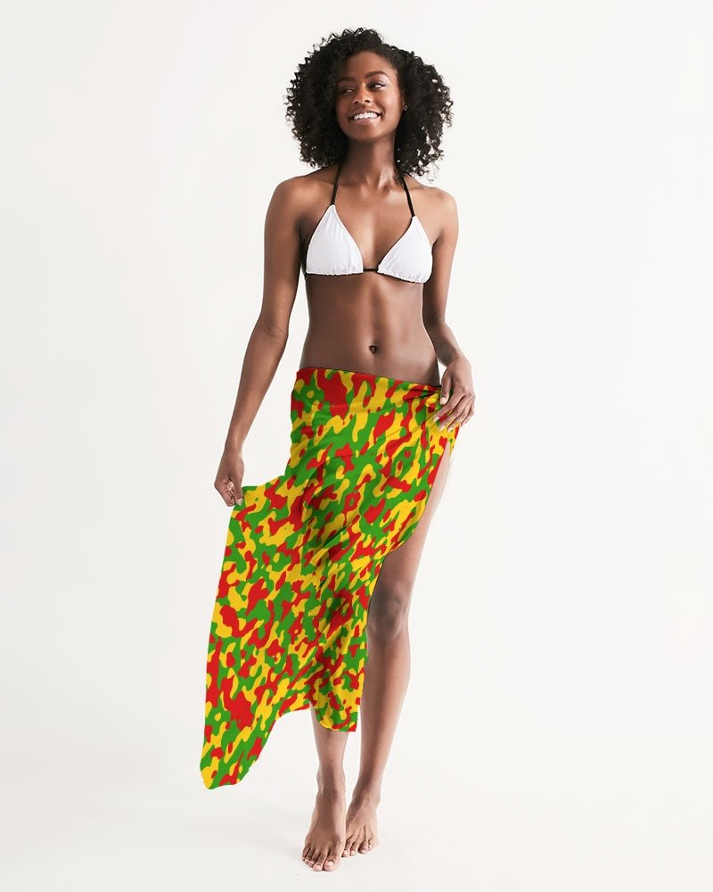 Rastafarian Flag Camo Swim Cover Up - Conscious Apparel Store