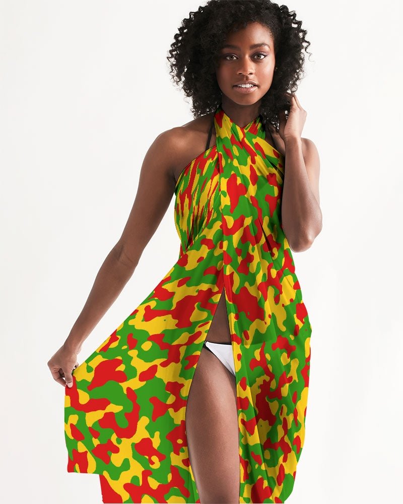Rastafarian Flag Camo Swim Cover Up - Conscious Apparel Store