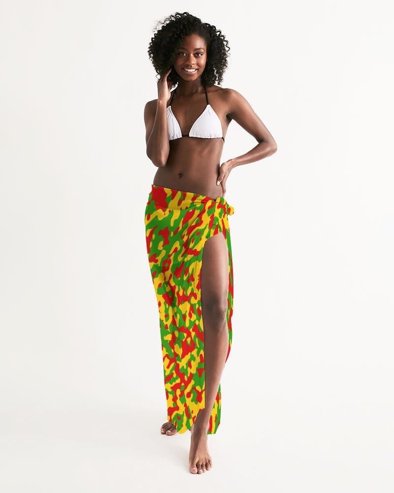 Rastafarian Flag Camo Swim Cover Up - Conscious Apparel Store