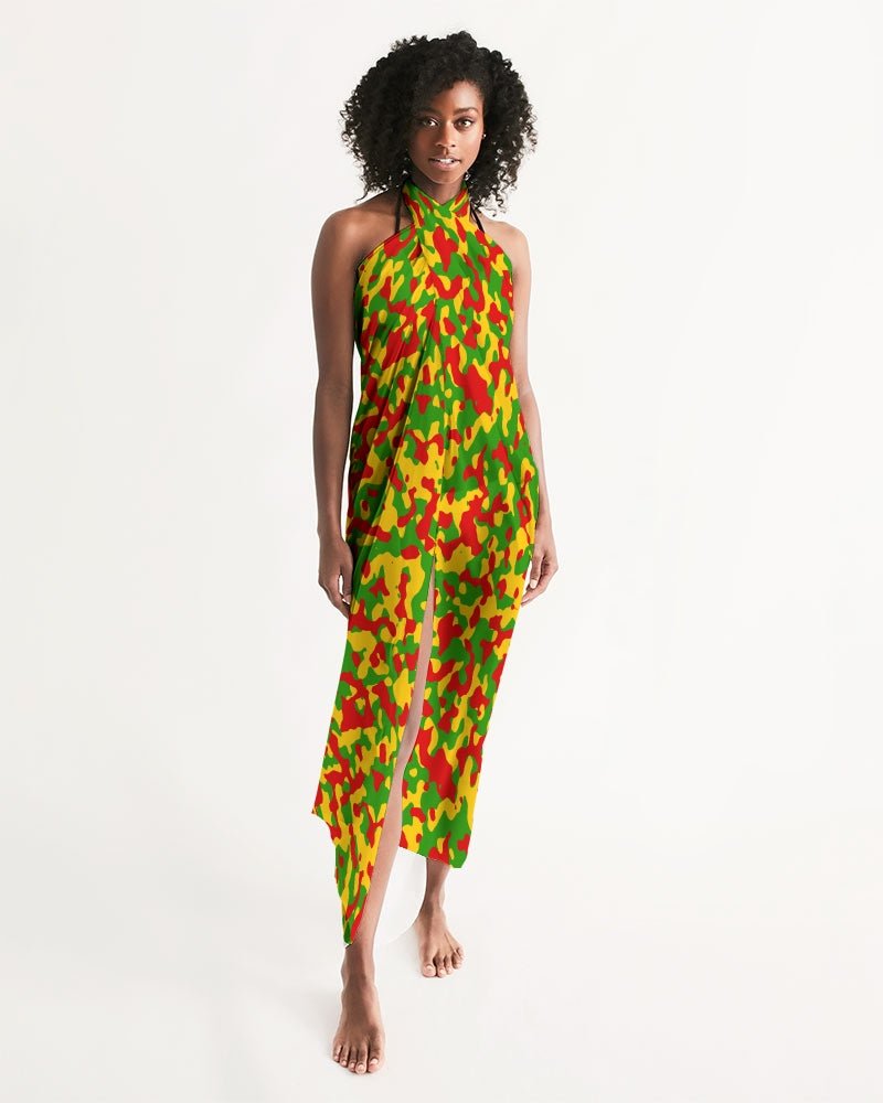 Rastafarian Flag Camo Swim Cover Up - Conscious Apparel Store