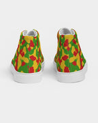 Rastafarian Flag Camo Women's Hightop Canvas Shoe - Conscious Apparel Store