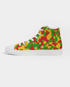 Rastafarian Flag Camo Women's Hightop Canvas Shoe - Conscious Apparel Store