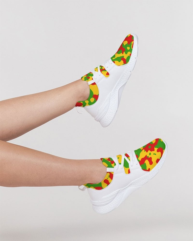 Rastafarian Flag Camo Women's Two-Tone Sneaker - Conscious Apparel Store