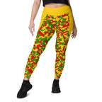 Rastafarian Flag Camo (Yellow) Leggings with pockets - Conscious Apparel Store