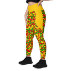 Rastafarian Flag Camo (Yellow) Leggings with pockets - Conscious Apparel Store