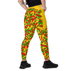 Rastafarian Flag Camo (Yellow) Leggings with pockets - Conscious Apparel Store