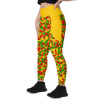 Rastafarian Flag Camo (Yellow) Leggings with pockets - Conscious Apparel Store