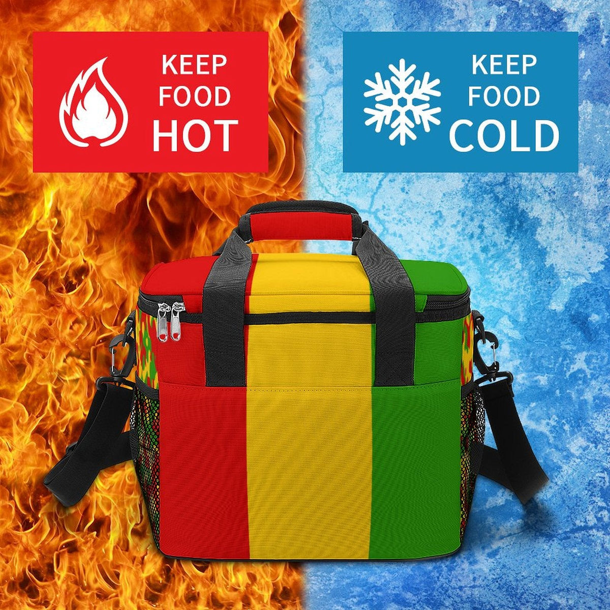 Rastafarian Flag Insulated Cooler Bag - Conscious Apparel Store