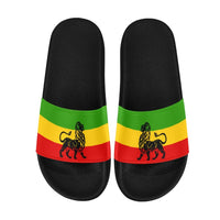 Rastafarian Flag Lion Women's Slide Sandals - Conscious Apparel Store