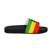 Rastafarian Flag Lion Women's Slide Sandals - Conscious Apparel Store