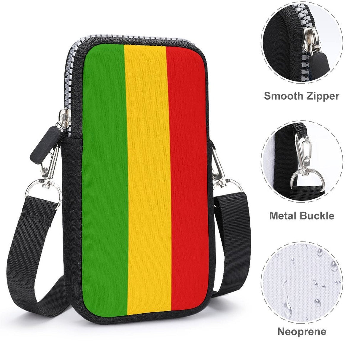 Rastafarian Flag Mobile Phone Purse - Conscious Apparel Store