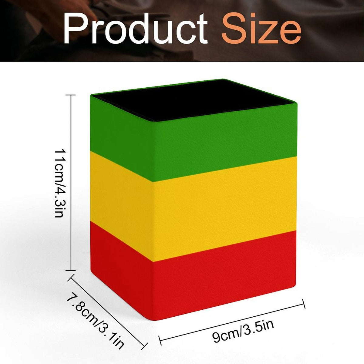 Rastafarian Flag Square Pen Holder - Conscious Apparel Store