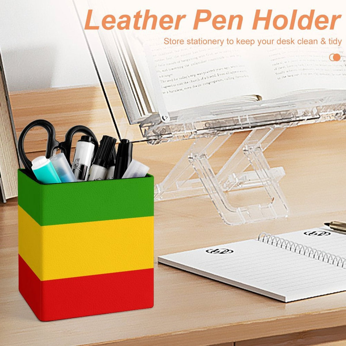 Rastafarian Flag Square Pen Holder - Conscious Apparel Store