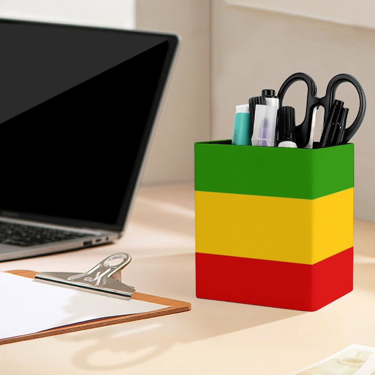 Rastafarian Flag Square Pen Holder - Conscious Apparel Store