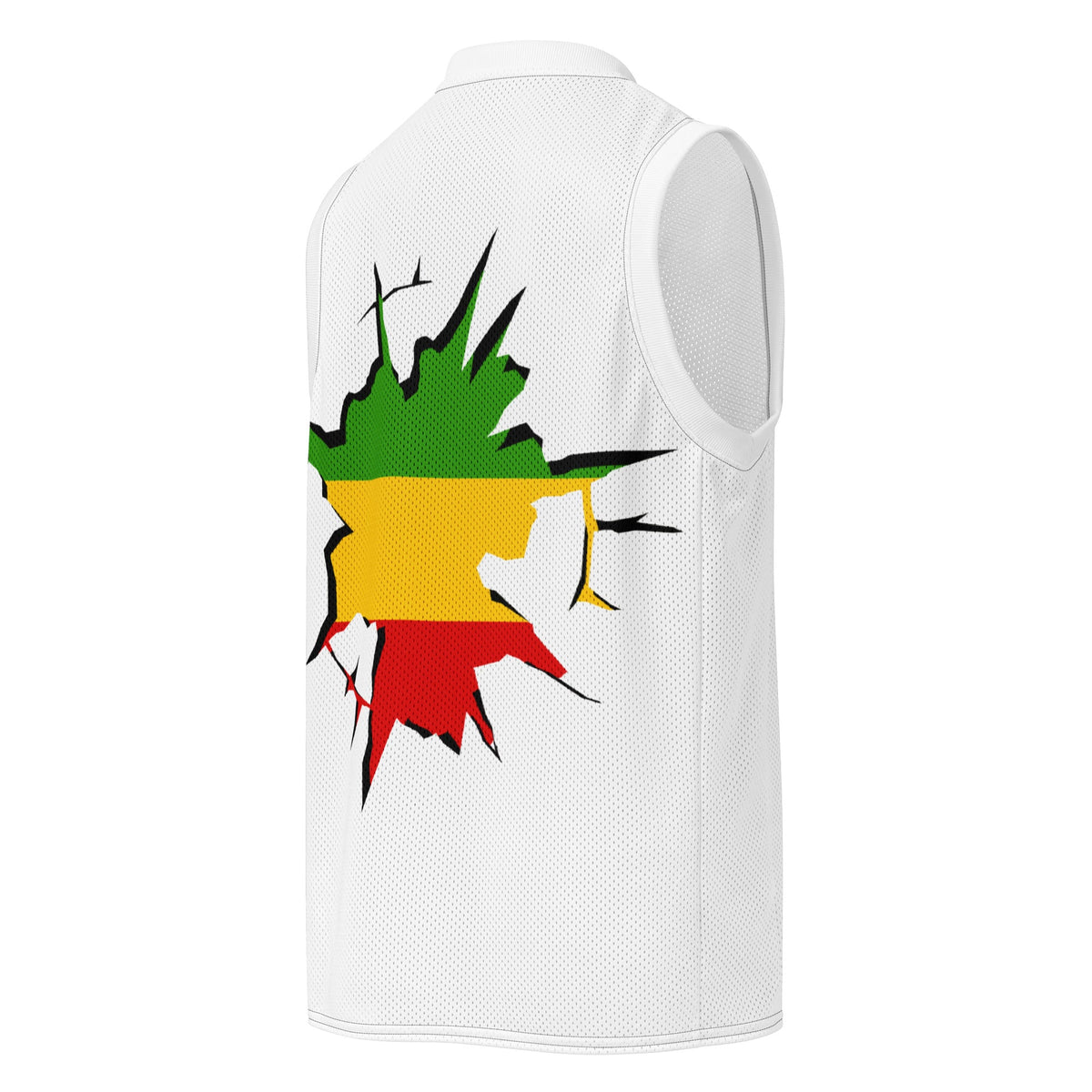 Rastafarian Flag (White) Premium Sport Jersey Tank Top - Conscious Apparel Store