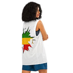 Rastafarian Flag (White) Premium Sport Jersey Tank Top - Conscious Apparel Store