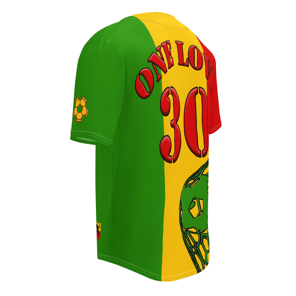 Rastafarian Football Themed Button-Down Sport Jersey - Conscious Apparel Store