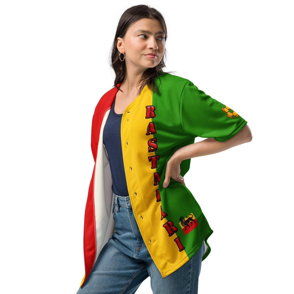 Rastafarian Football Themed Button-Down Sport Jersey - Conscious Apparel Store