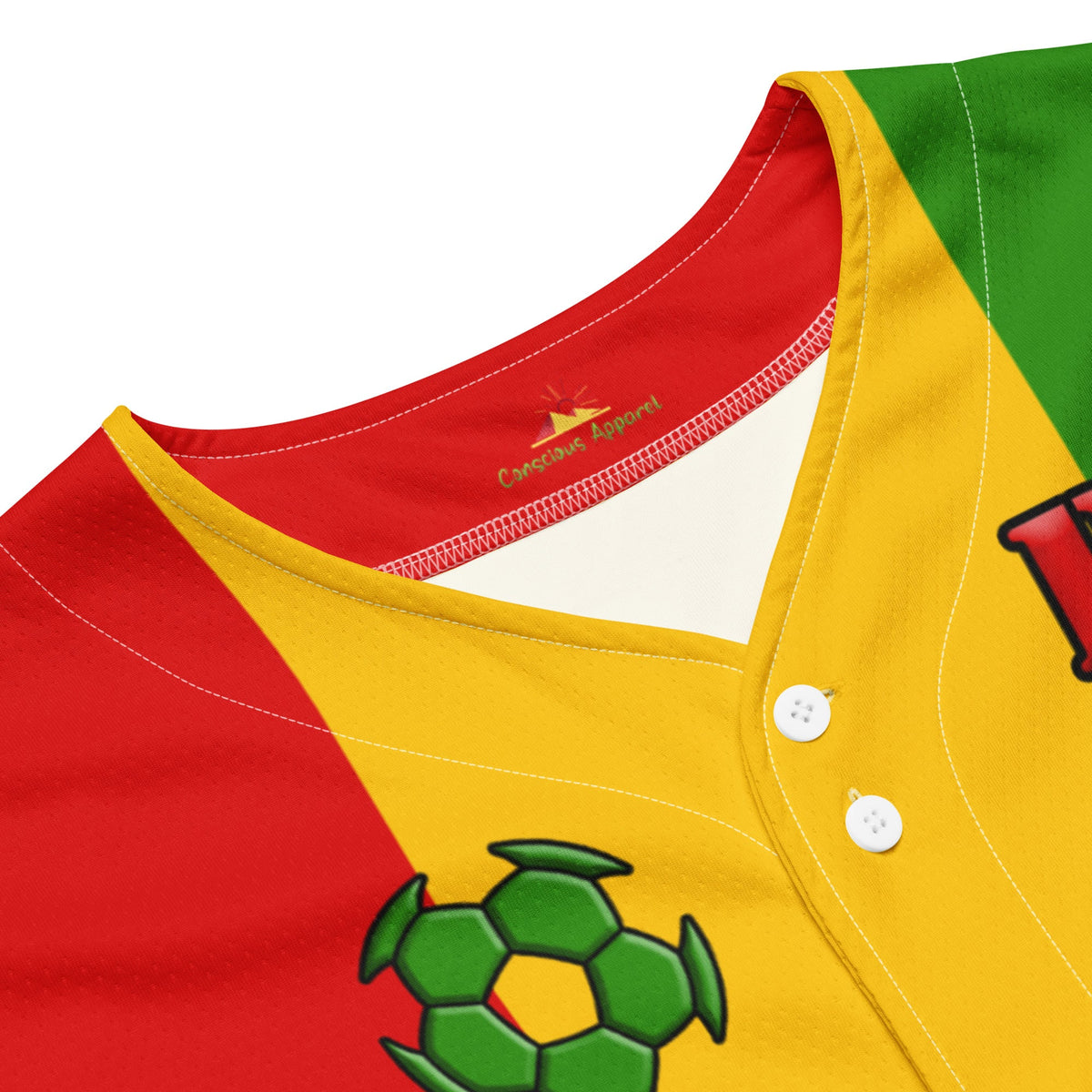 Rastafarian Football Themed Button-Down Sport Jersey - Conscious Apparel Store