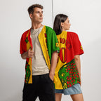Rastafarian Football Themed Button-Down Sport Jersey - Conscious Apparel Store