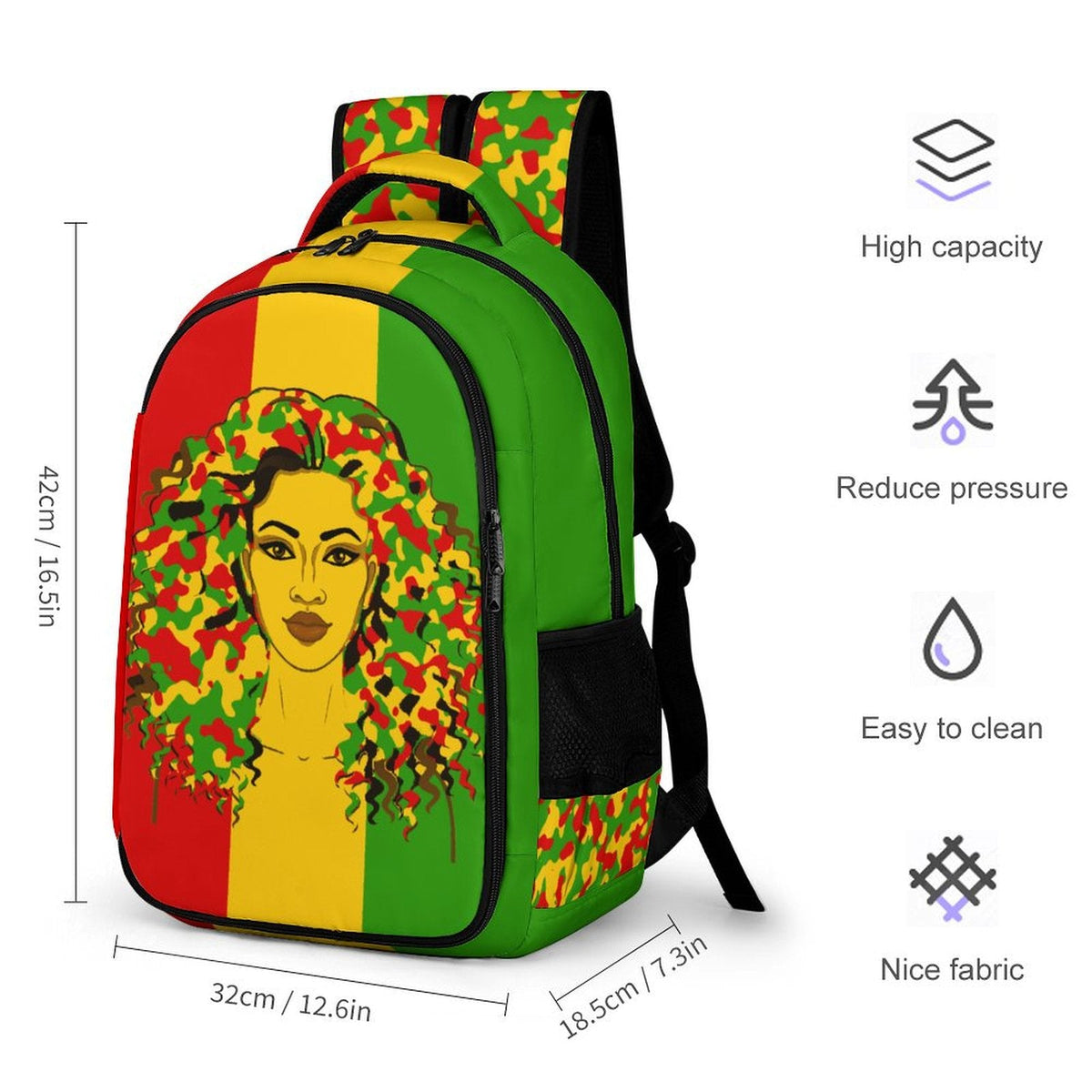 Rastafarian Girl Casual Backpack - Conscious Apparel Store