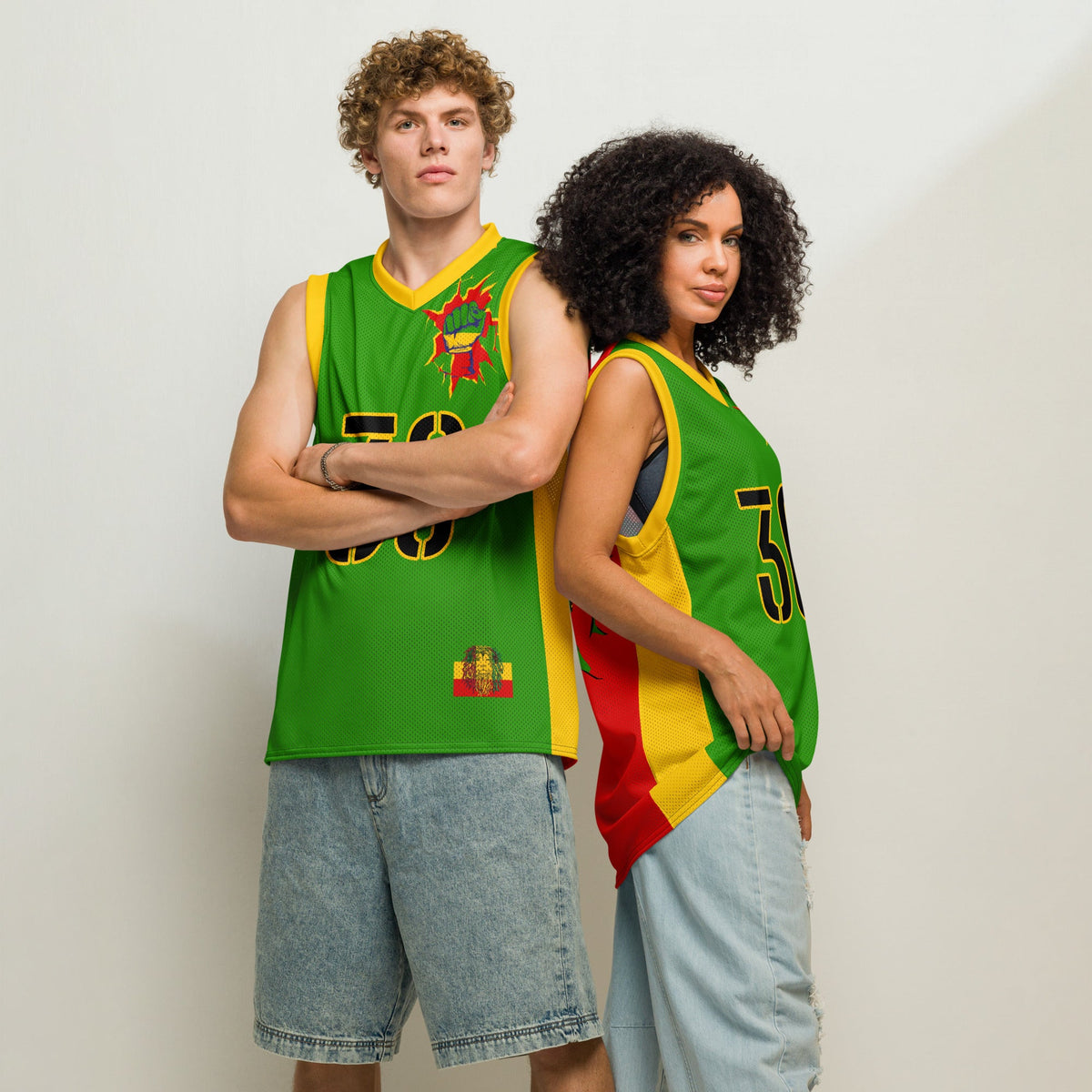 Rastafarian Lion Premium Sport Jersey Tank Top - Conscious Apparel Store