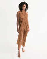 Red Hieroglyphics All-Over Print Swim Cover Up - Conscious Apparel Store