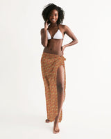 Red Hieroglyphics All-Over Print Swim Cover Up - Conscious Apparel Store